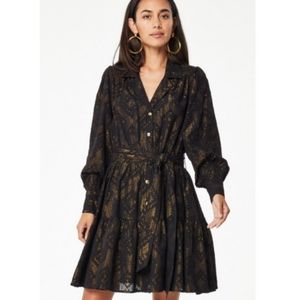SOLD 🖤 Roller Rabbit black and gold Shea dress XS
